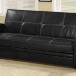 black leather sofas amazon.com: coaster contemporary black faux leather sofa bed with storage  and cup IJPFHCW