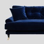 blanca deep blue velvet sofa UGMSBQC