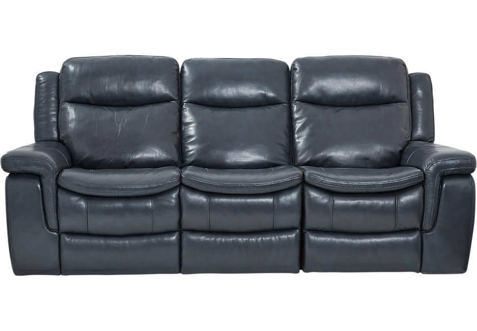blue reclining sofa milano blue leather reclining sofa PQSYBWC