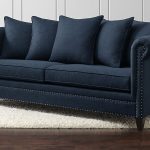 blue sofa durham navy blue couch with nailheads + reviews | crate and barrel QBCMLQB