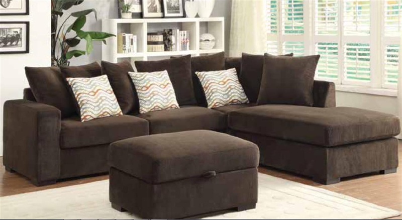 brown microfiber sectional sofa by coaster - 50044-b VTXKZQQ