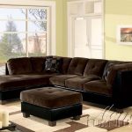brown sectional sofa deltona ultra plush sectional sofa in brown microfiber and black bycast  cover ATZCMWL