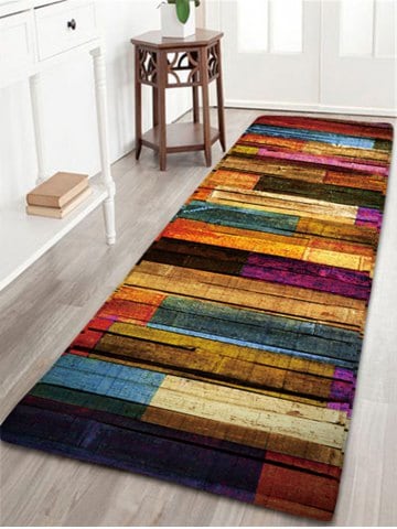 Carpet rugs -43% colorful stripes wood grain flannel rug YUDTOFM