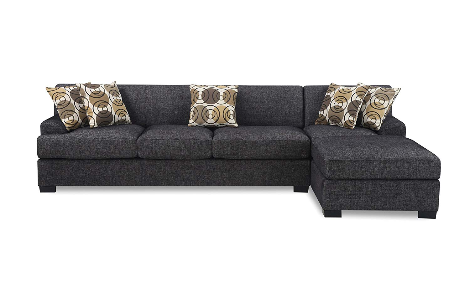chaise couch amazon.com: bobkona benford 2-piece chaise loveseat sectional sofa  collection with faux linen, TJPCCMM