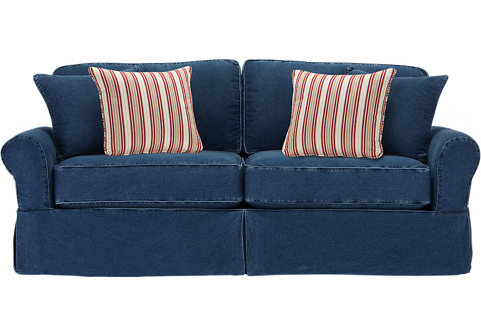 cindy crawford home beachside blue denim sofa - sofas (blue) SZDPHCM