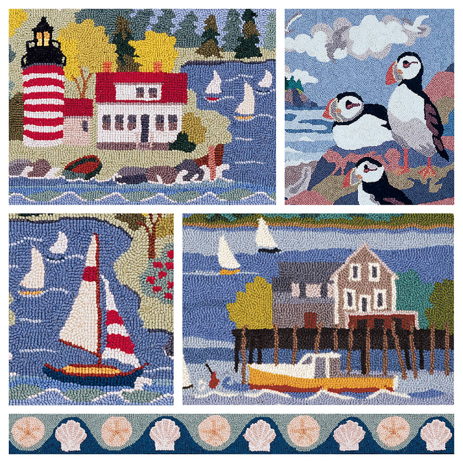 claire murray - coastal village hand hooked rugs . XYYNEKY