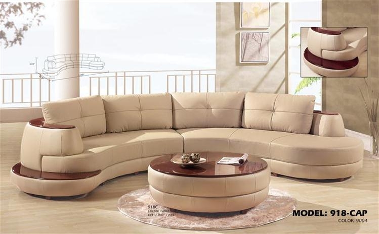 contemporary 3 piece sectional sofa with mahogany armrest EZEPSBO