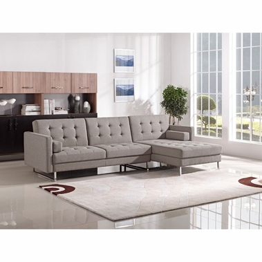 Contemporary sectional sofas divani casa smith modern brown fabric sectional sofa VRGUYKJ