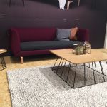 Contemporary Sofas for Home Interior wire base coffee table with purple sofa MYHQXNI