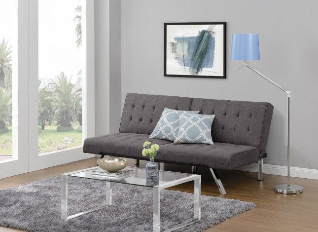 convertible sofas for living room dhp emily convertible linen futon ($242): this stylish gray sofa quickly  folds OULURGH