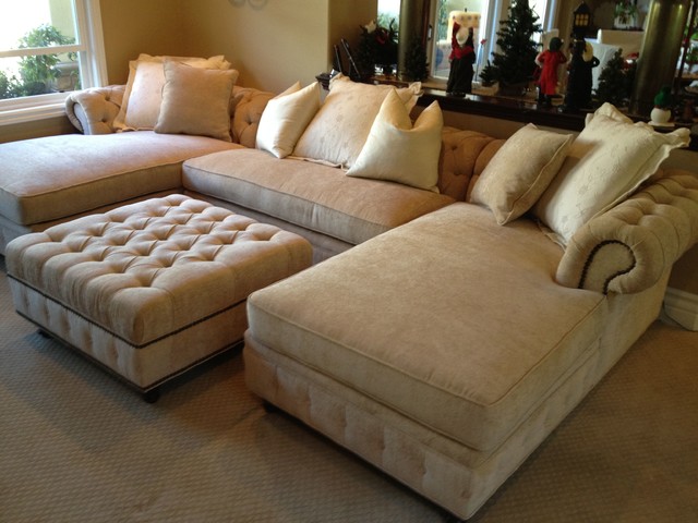 custom sectional sofa kenzie style - chesterfield custom sectional sofas traditional-family-room TEFTFFH