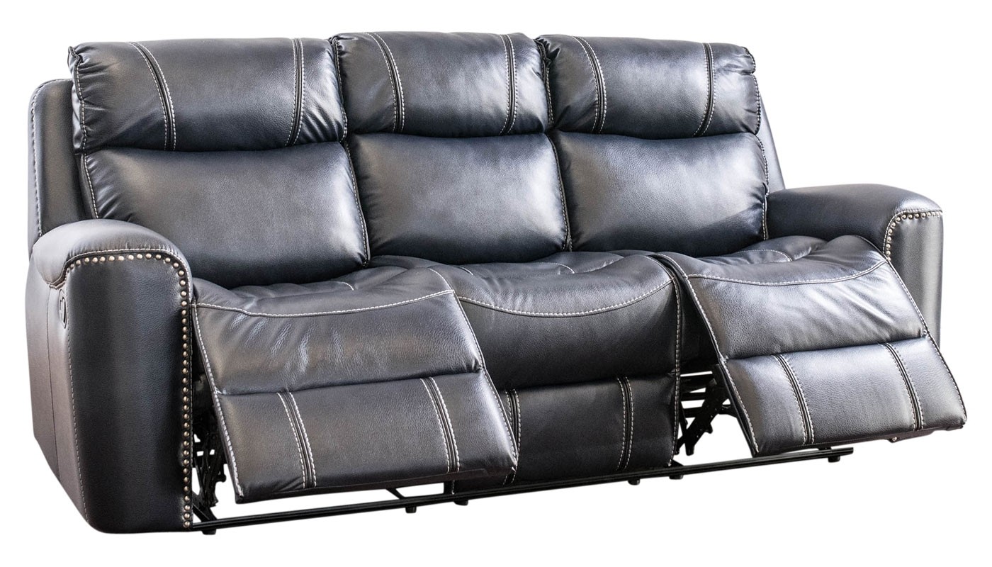 da vinci blue reclining sofa - home zone furniture MPUEIWX