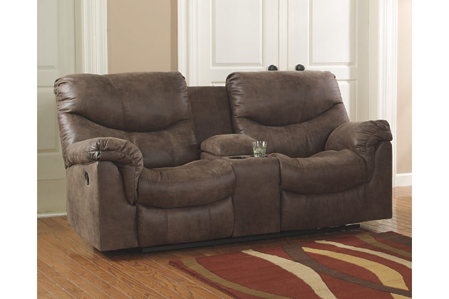 electric reclining loveseat alzena power reclining loveseat with console, , large ... XNLQMJH