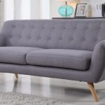 fabric couches ... nico mid century modern fabric sofa in light grey ... WGZHHAT