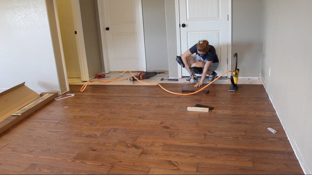 first time laying hardwood flooring AIKVGJA