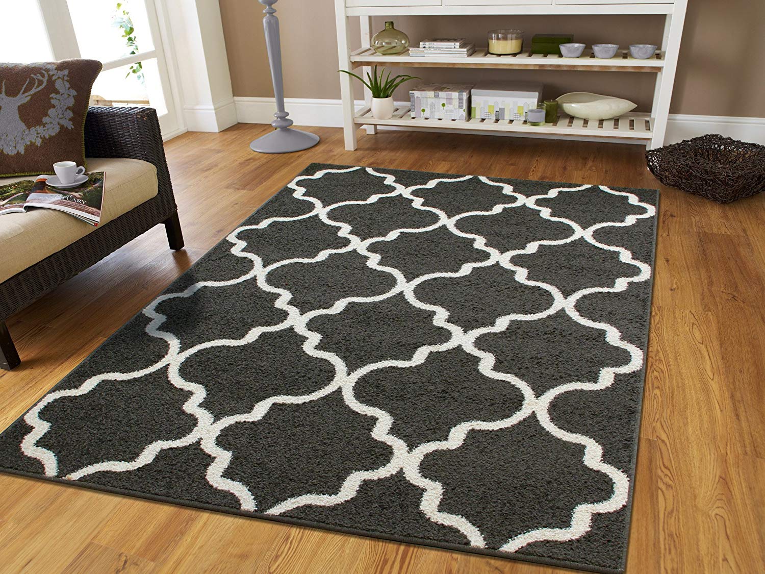 floor rugs amazon.com: large 8x11 morrocan trellis area rug gray contemporary rugs  8x10 for NSPWFDS