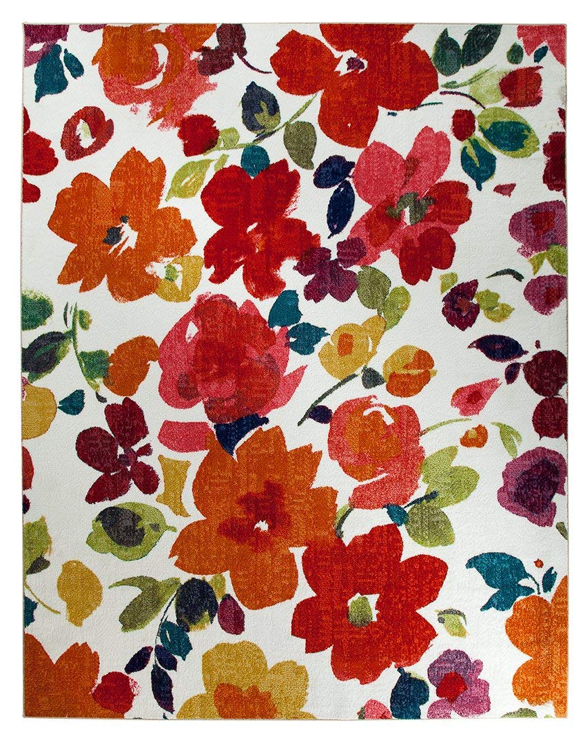 floral rug amazon.com: mohawk home strata bright floral toss printed area rug,  7u00276x10u0027, multicolor: SIGEIXZ