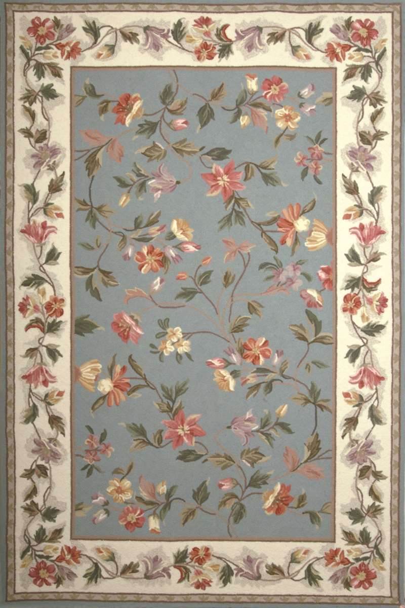 floral rug colonial 1728 slate blue/ivory floral area rug by kas oriental rugs CAKUROE