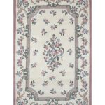 floral rug french country aubusson ivory/rose floral area rug VQXUSOV