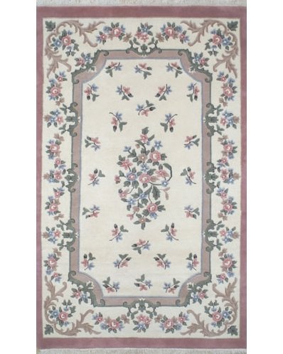 floral rug french country aubusson ivory/rose floral area rug VQXUSOV
