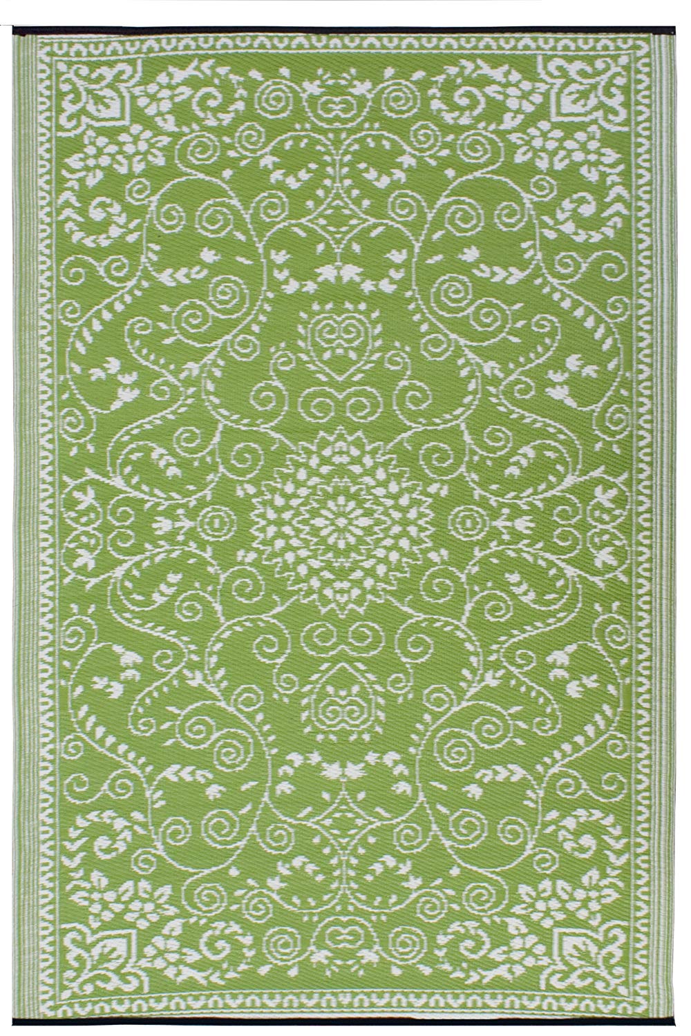 Green area rugs amazon.com : fab habitat murano recycled plastic rug, lime green u0026 cream, YIVEUGO
