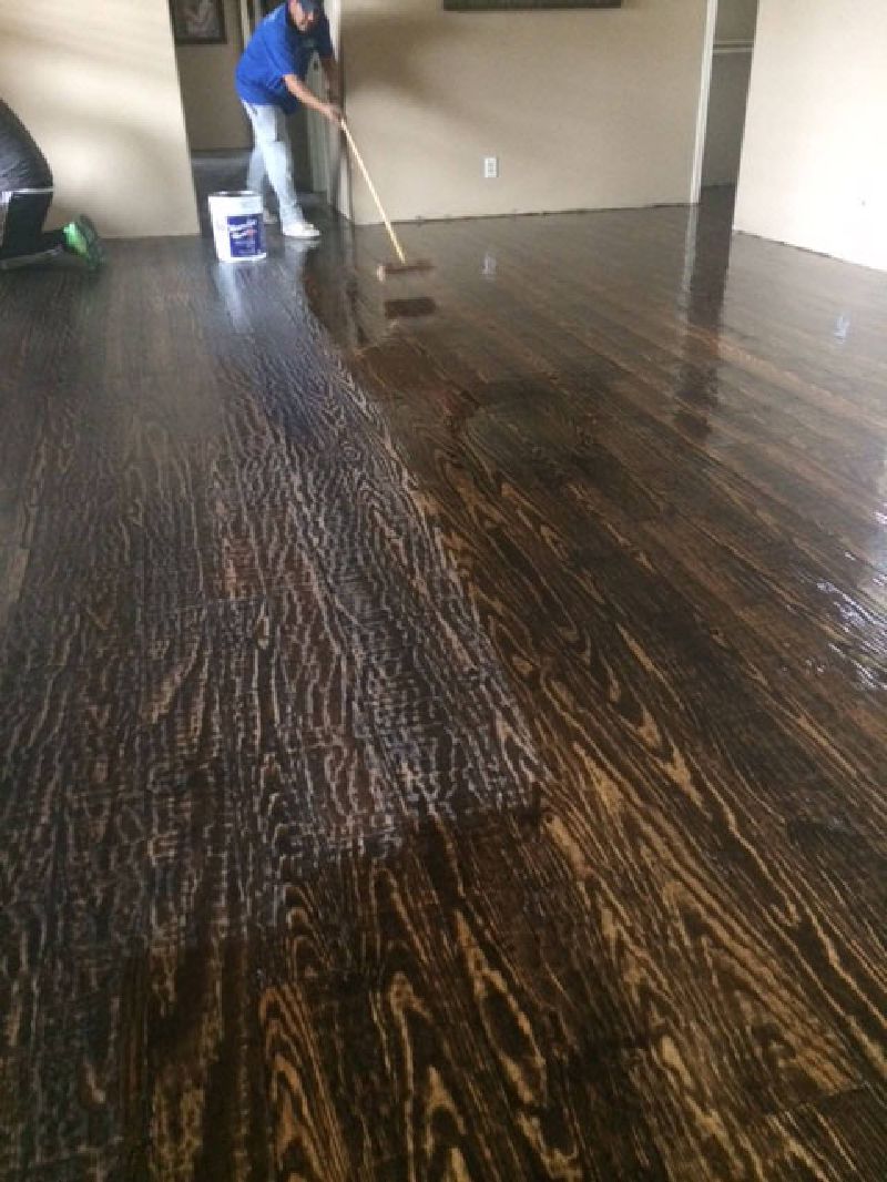 hand scraped wood floors hand scraped - final coat of finish (against grain) XHVOWJG