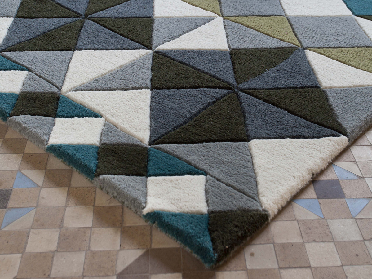 Hand tufted rugs buy the gan hand tufted mosaiek rug grey at nest.co.uk YAEKJIR