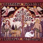 hooked rugs adam and eve rug - sold KBTZWHA