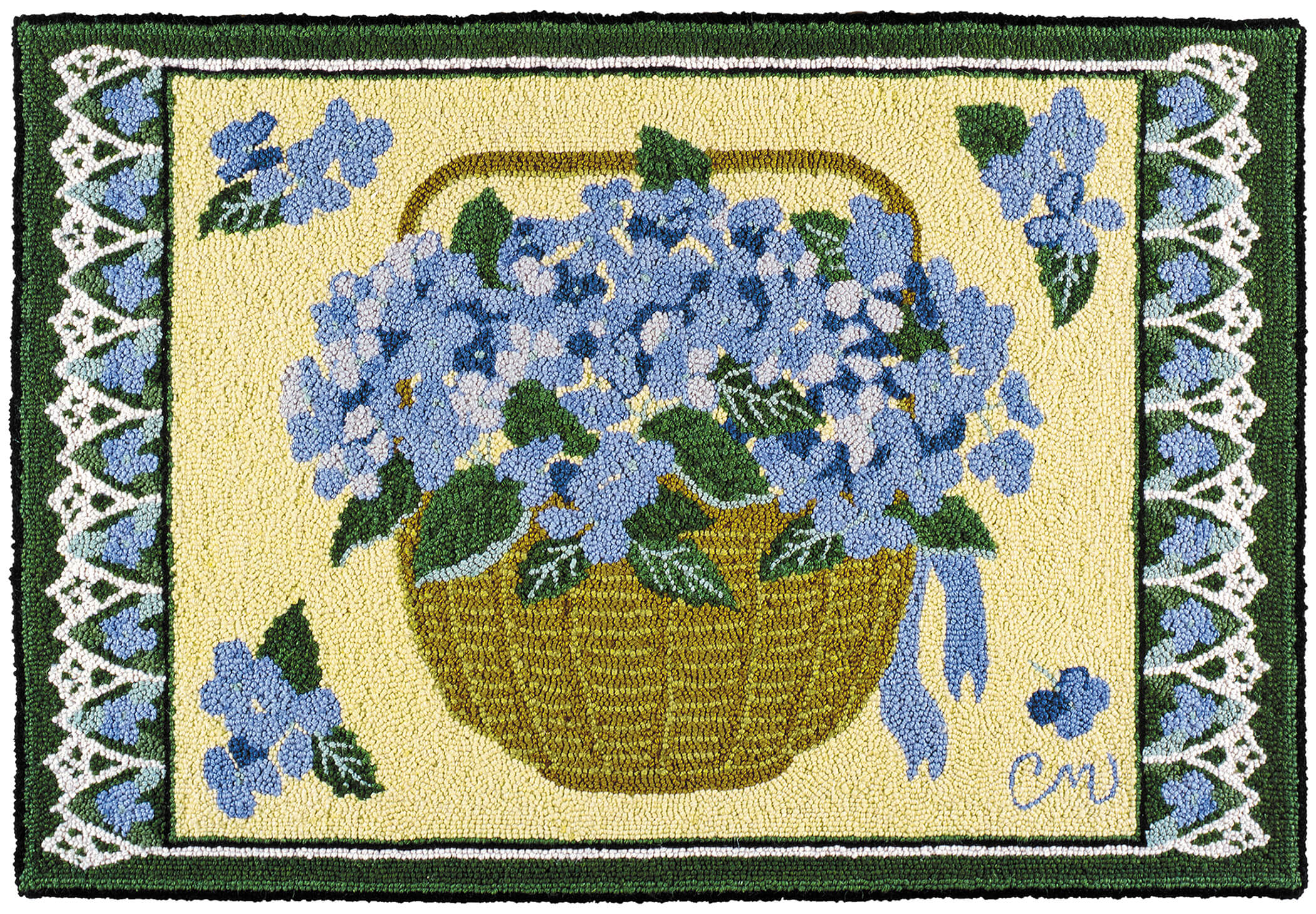 hooked rugs claire murray hydrangea basker 2 x 3 hand hooked rug DGZWUFE