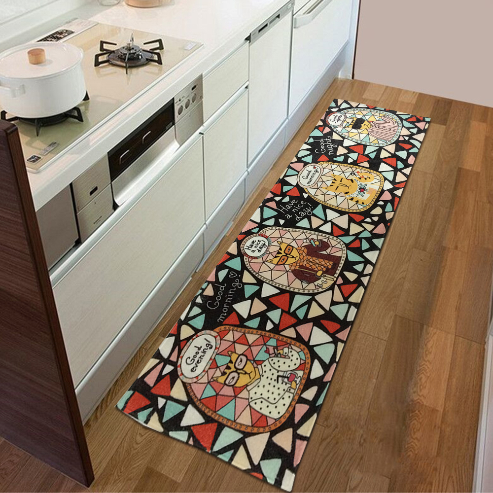 kitchen carpet yazi flannel cartoon cat kitchen rug runner bedroom area carpet mat indoor JEXLQOS