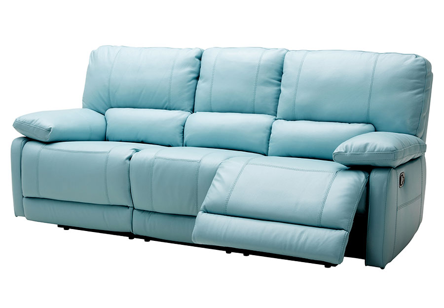kuka maui light blue reclining sofa leather match VGEWDSC