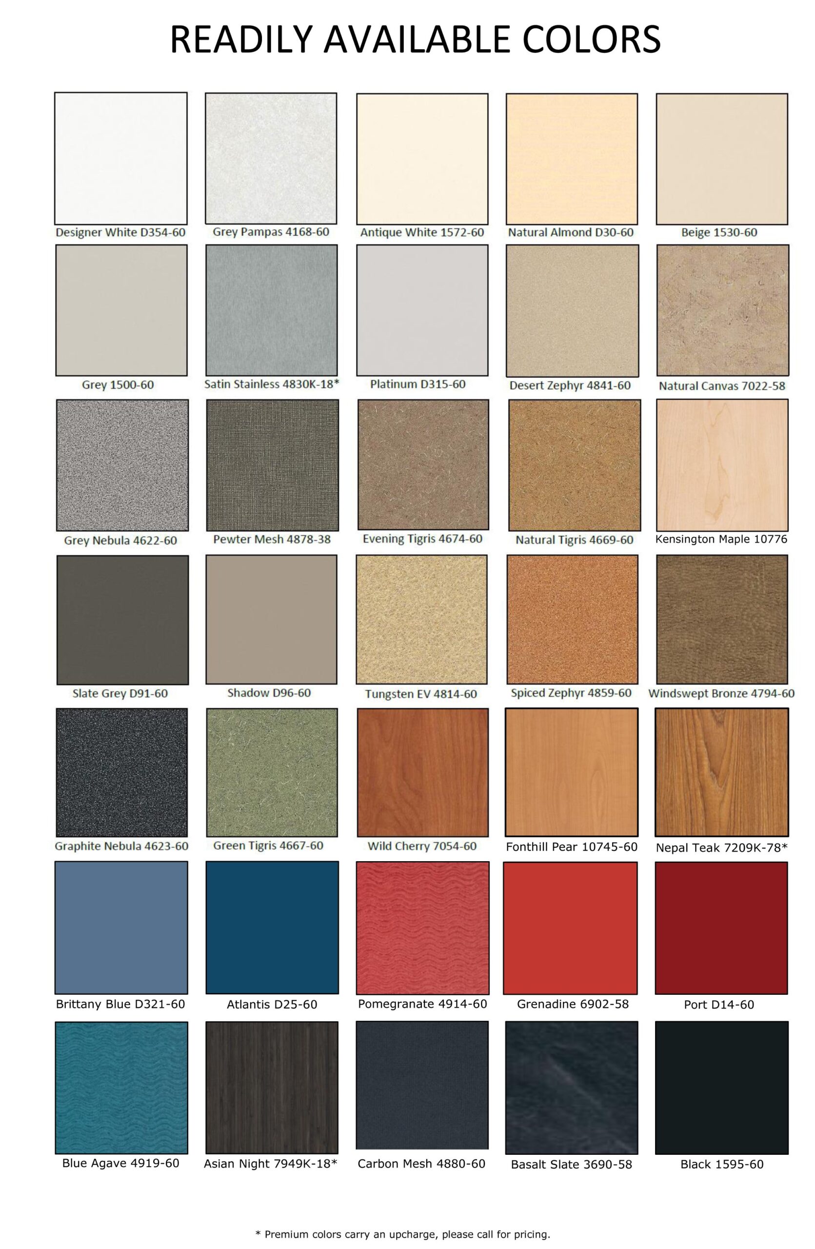 Laminate colors; a guide to choose the
  right color