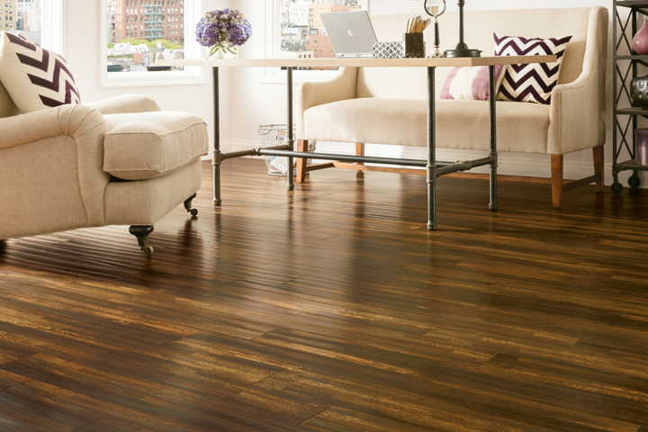 Laminate flooring ideas hand-scraped laminate in the living room - l6623 burnt ombre IOUIVXR