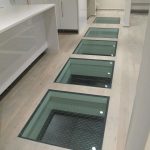 laminated glass floor system glass panels with a glass frit top surface for traction in a luxury MOHHHRI