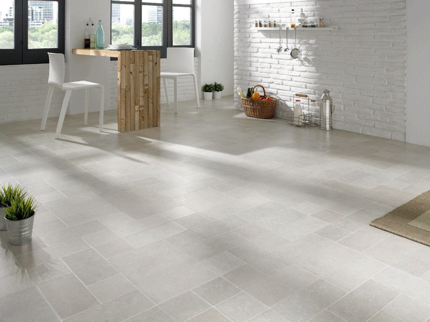 Laminated look hdf laminate flooring / floating / tile look / residential - aventino DPXKSRF