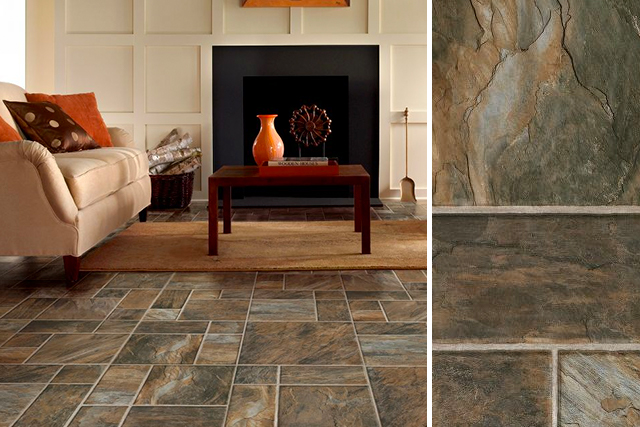 Laminated look living room stone look laminate flooring - adobe - l6586 FHJHMWK