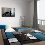 large area rugs contemporary modern boxes blue/grey area rug - 7u002710 BMPJIYW