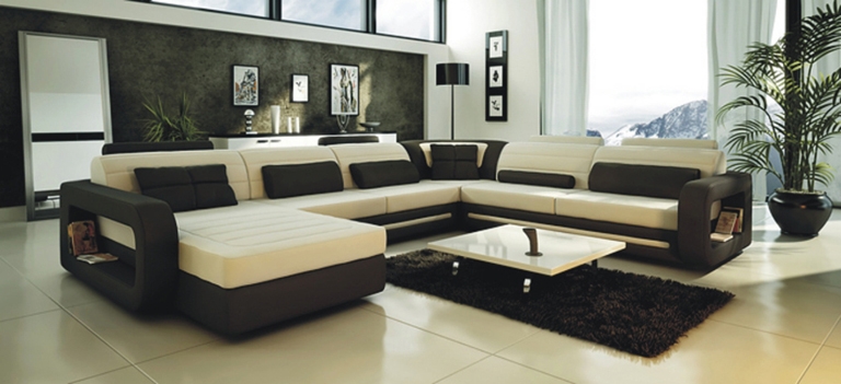 leather sectional sofa alternative views: JCAJKQH