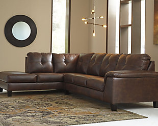 leather sectional sofa ... large goldstone 2-piece sectional, , rollover DZBBUMD