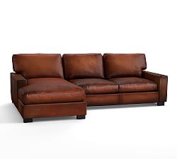 leather sectional sofa turner square arm leather sofa with chaise sectional ... JLDVZKZ