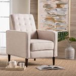 living chairs mervynn mid-century button tufted fabric recliner club chair by christopher  knight home SBRYIEI