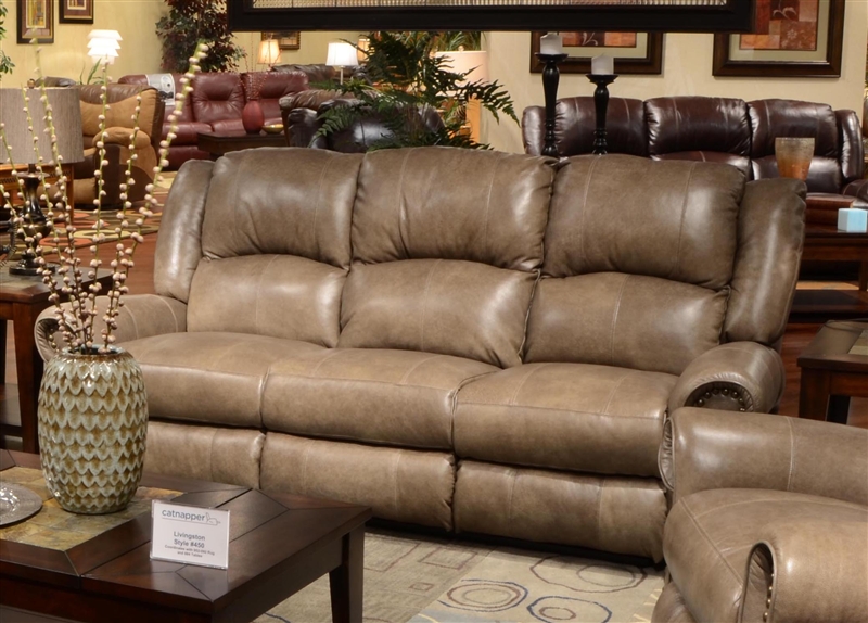 livingston power leather reclining sofa with drop down table by catnapper - CUOTTPK