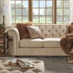 loveseat and sofa knightsbridge beige fabric button tufted chesterfield sofa and room set by  inspire LQNSFZQ