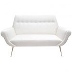 mid-century modern white sofa by gigi radice for minotti with solid brass XWASFQD