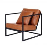 modern armchair modern designer stanley armchair - black metal frame/leather seating TYVEXVC