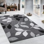 Modern carpets heavy woven rug floral design modern carpet in grey and black GIRCAXQ