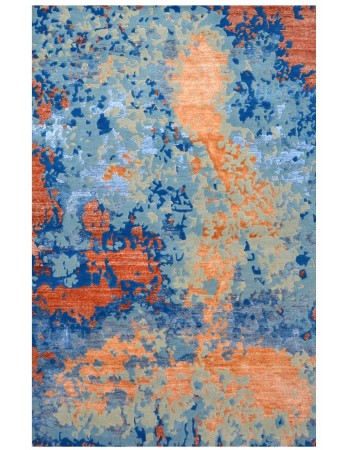 Modern carpets orange spray handmade modern carpet ... RIKBFFX