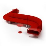 modern red couch with matching table 3d model BYLCUAC