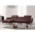 modern sofas divani casa doss modern brown eco-leather sectional sofa KXTEXMM