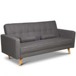 modern stylish 2 / 3 seater click clack sofa bed scandi dark grey DXMKBSS